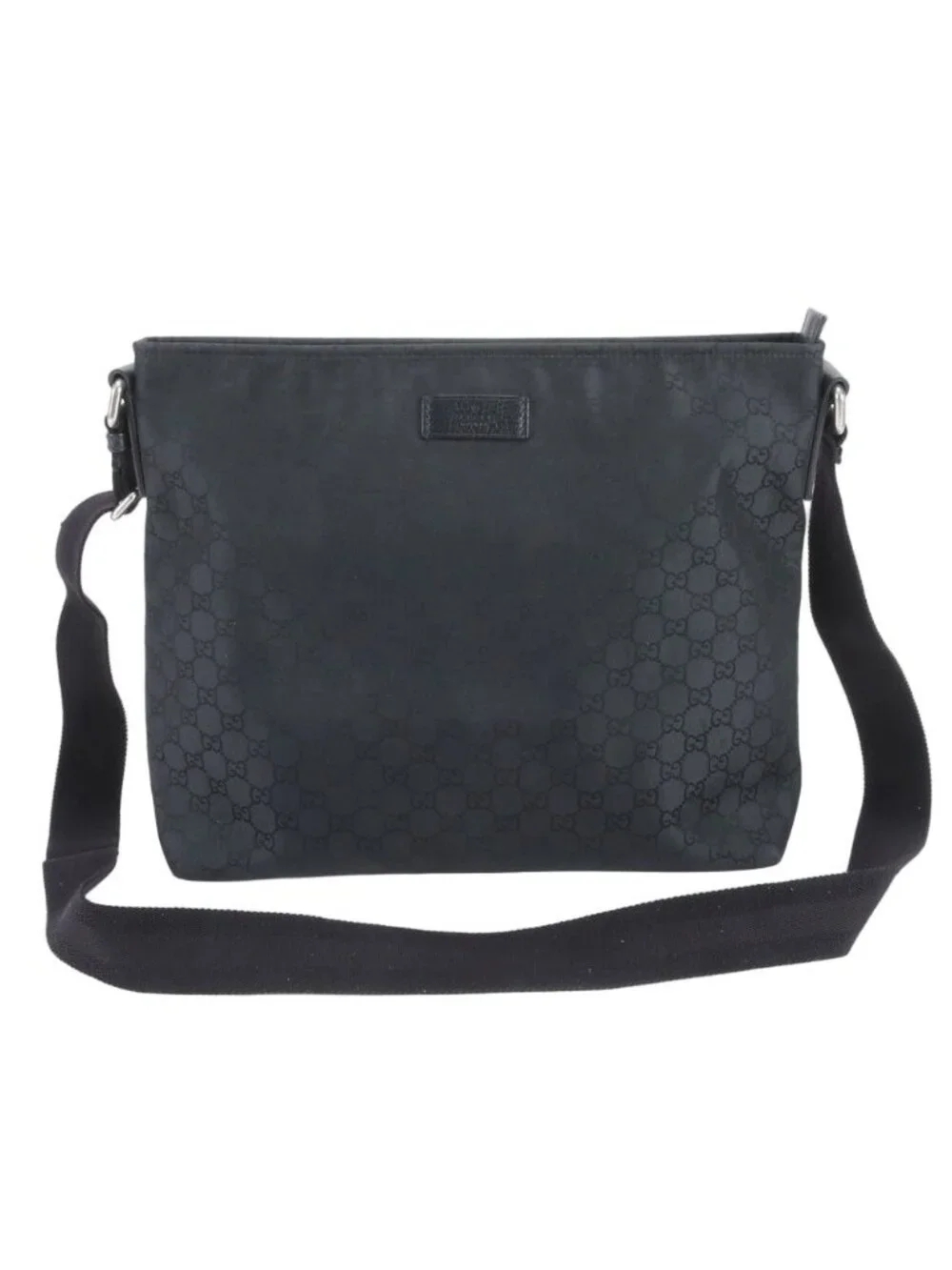 Gucci GG Nylon Leather Shoulder Bag Crossbody Messenger Business Tote
